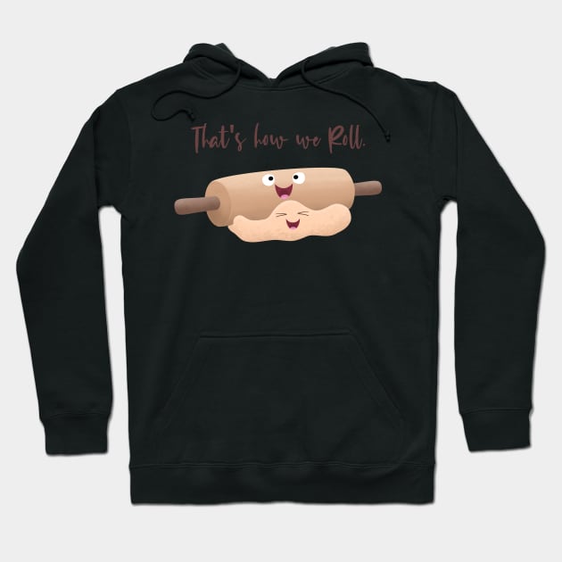 Cute rolling pin and dough cartoon humour Hoodie by FrogFactory